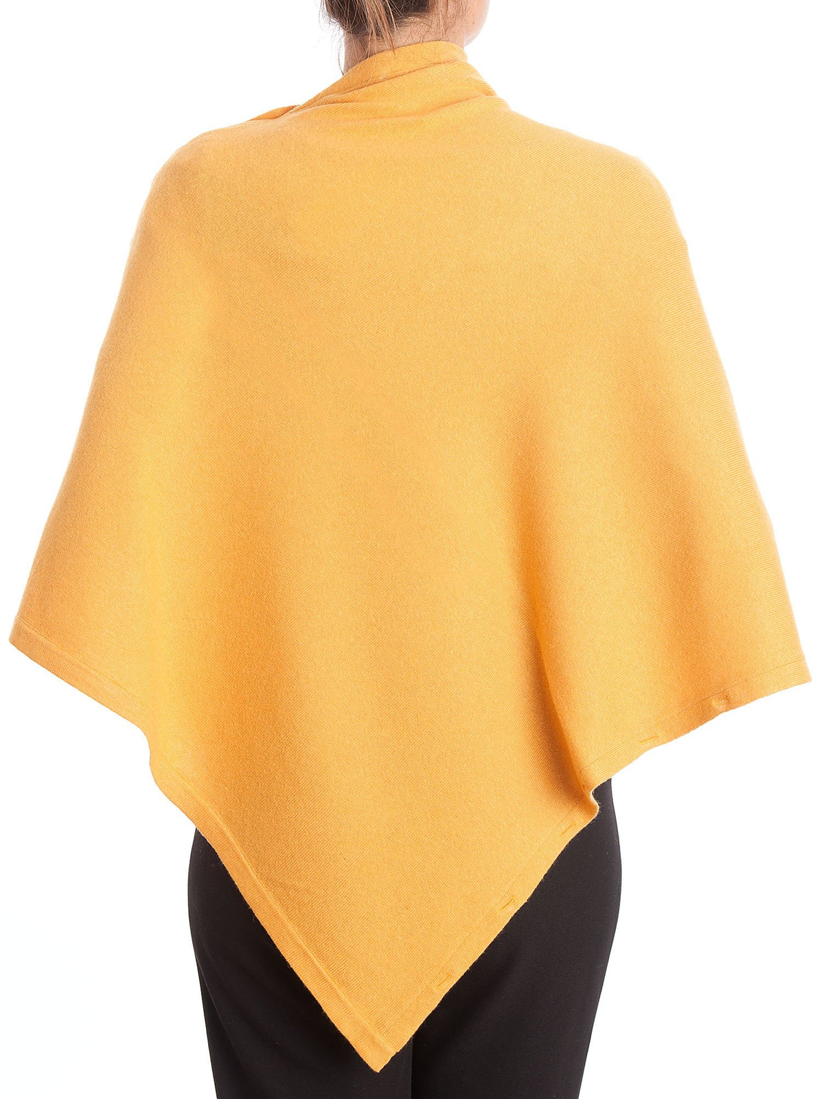 Poncho à boutons femme mélange cachemire, coloris Jaune, vue 3 | Dalle Piane Cashmere