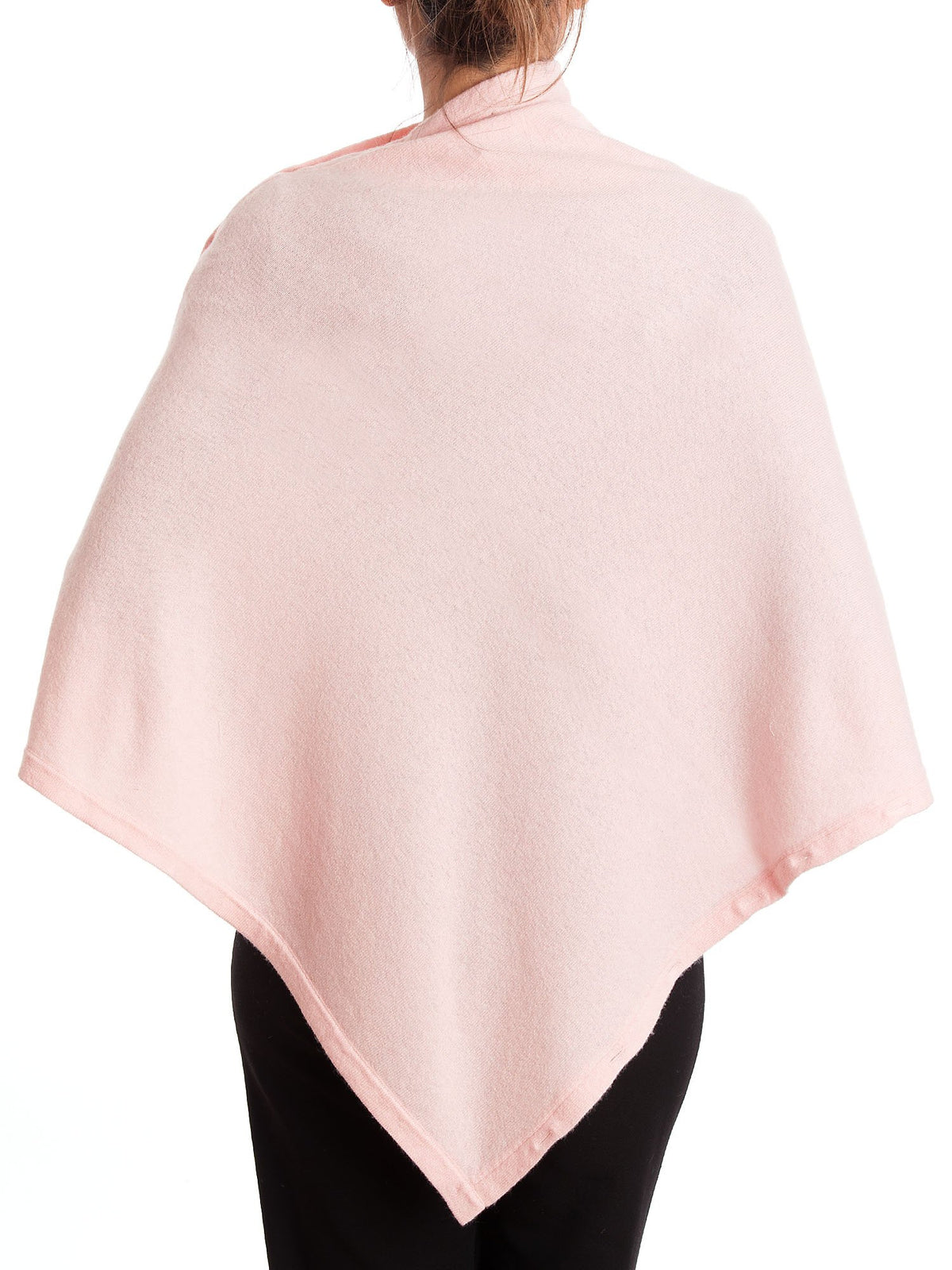 Poncho à boutons femme mélange cachemire, coloris Rose, vue 3 | Dalle Piane Cashmere