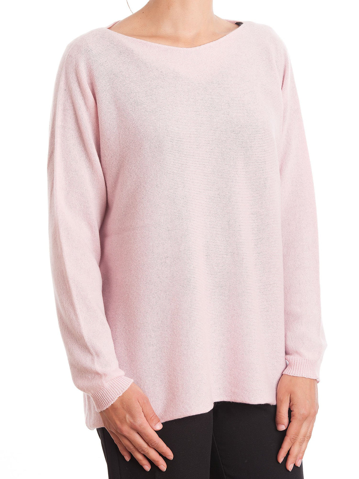 Maxi-pull femme 100 % cachemire, coloris Rose | Dalle Piane Cashmere