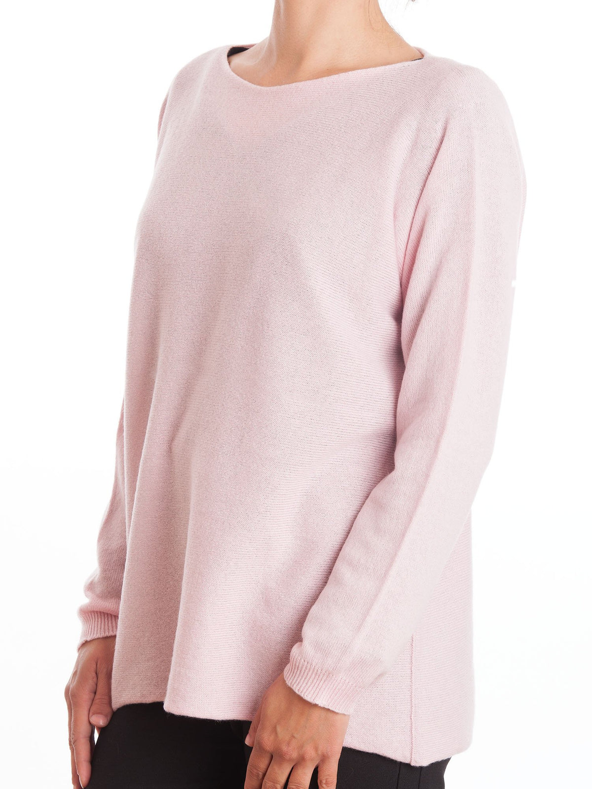 Maxi-pull femme 100 % cachemire, coloris Rose, vue 2 | Dalle Piane Cashmere