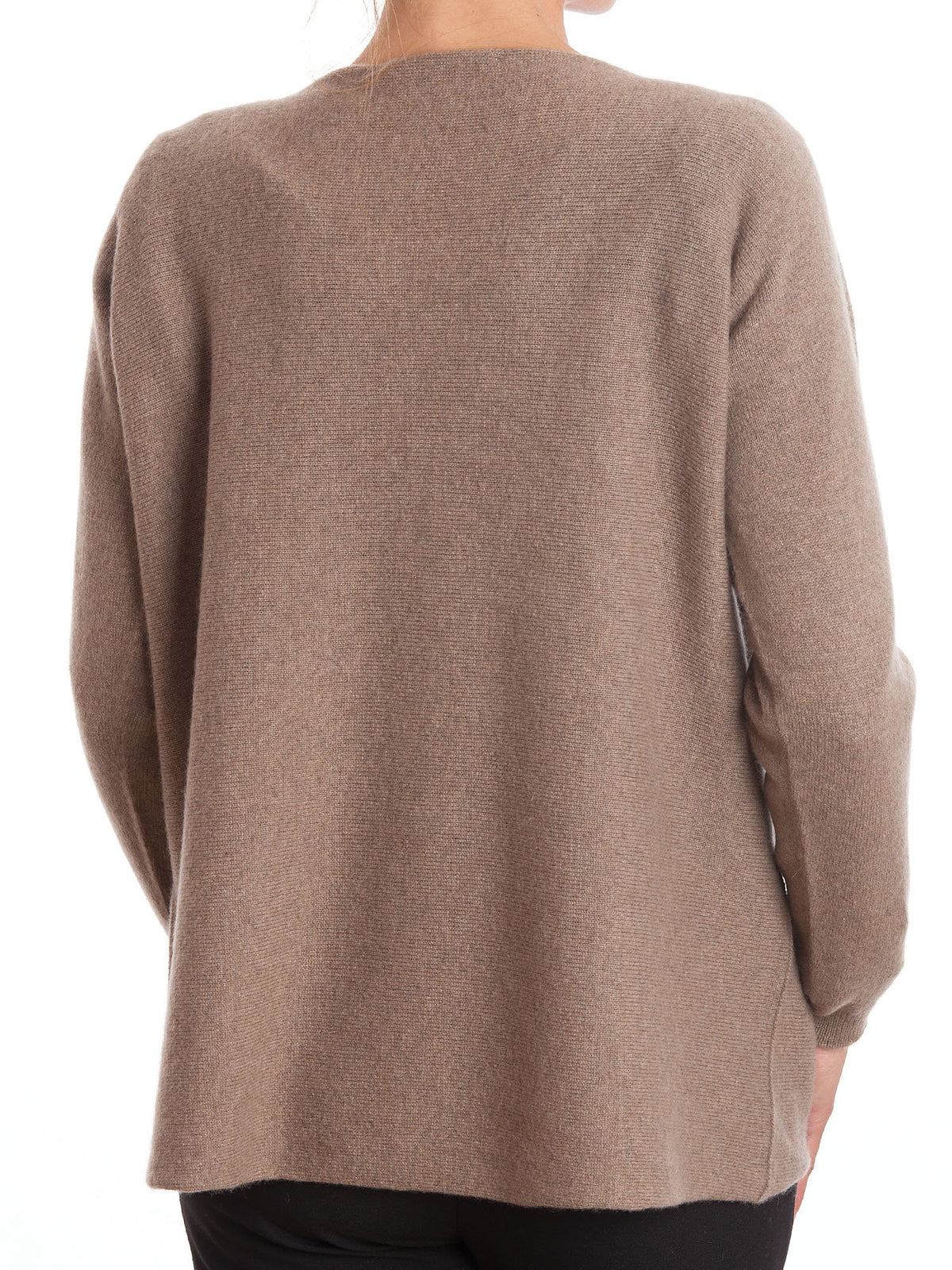 Maxi-pull femme 100 % cachemire, coloris Vison, vue 3 | Dalle Piane Cashmere