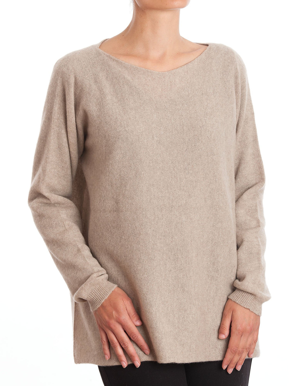 Maxi Pull 100% Cashmere, colore Beige | Dalle Piane Cashmere
