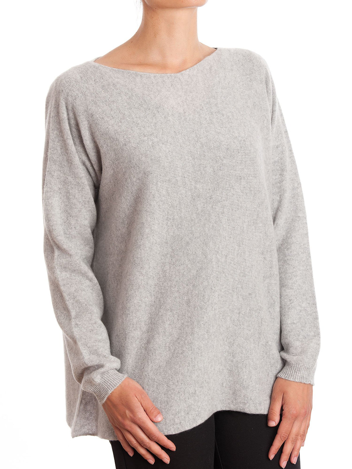 Maxi-pull femme 100 % cachemire, coloris Gris | Dalle Piane Cashmere