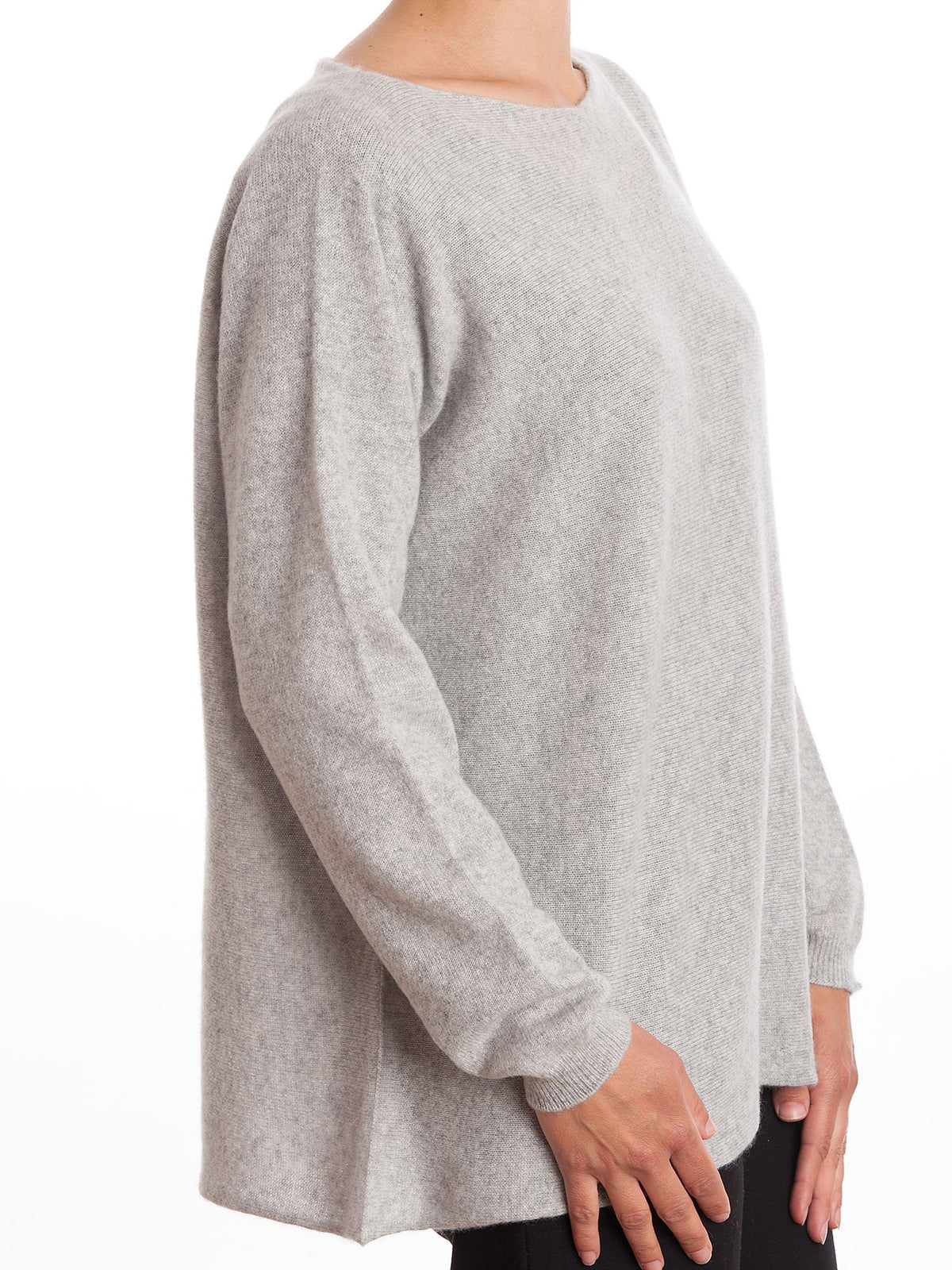 Maxi-pull femme 100 % cachemire, coloris Gris, vue 2 | Dalle Piane Cashmere