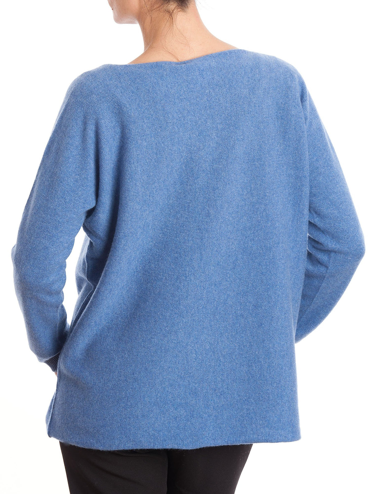 Maxi-pull femme 100 % cachemire, coloris Azur, vue 3 | Dalle Piane Cashmere