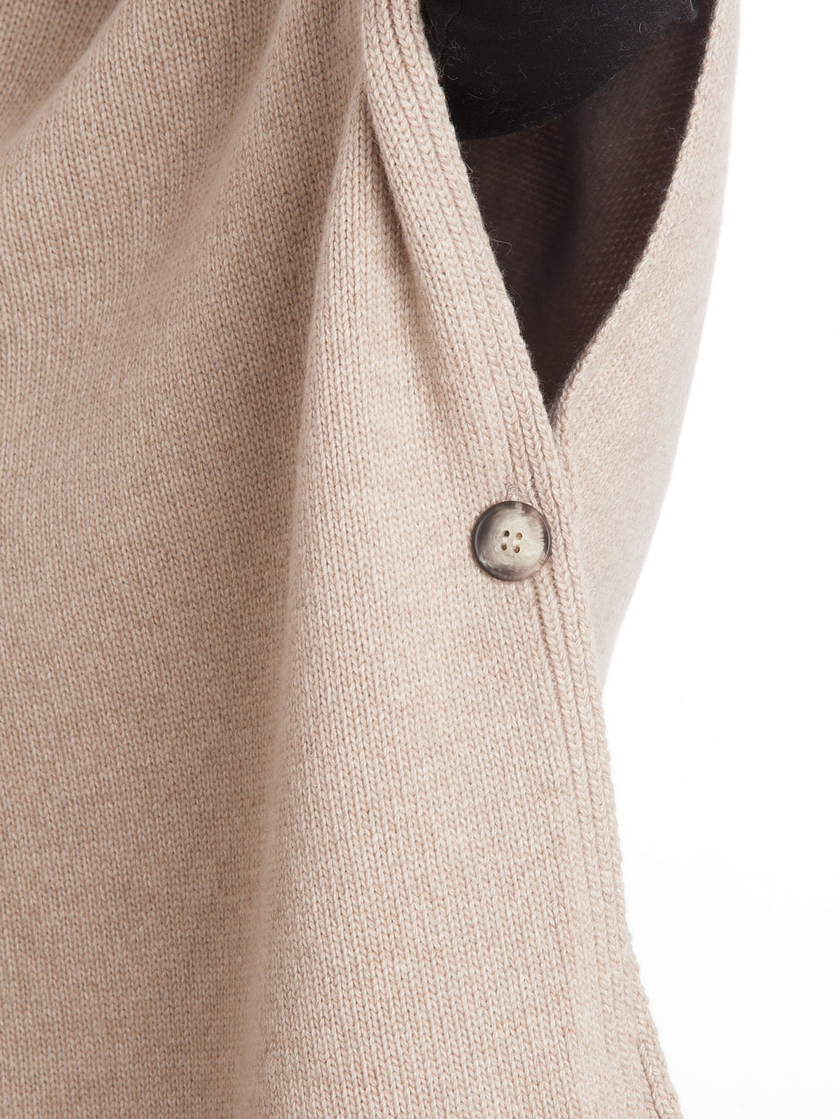Cape femme à boutons latéraux mélange cachemire, coloris Beige, vue 3 | Dalle Piane Cashmere