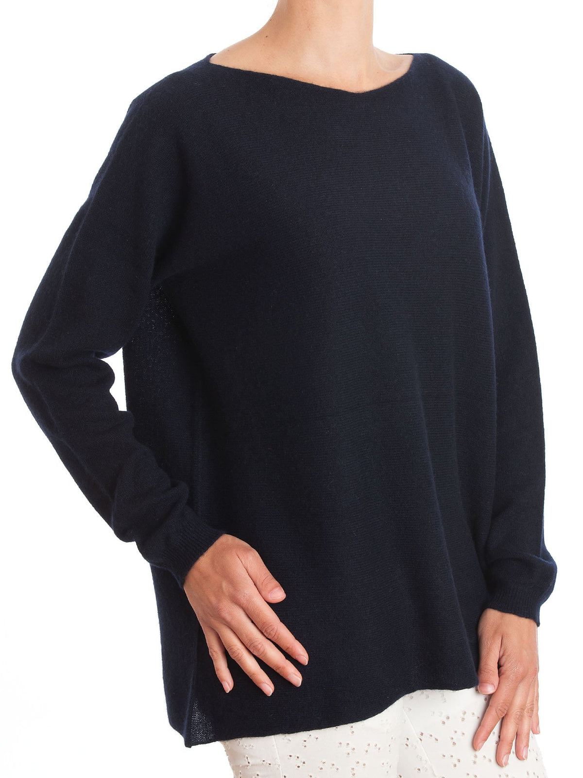 Maxi-pull femme 100 % cachemire, coloris Bleu | Dalle Piane Cashmere