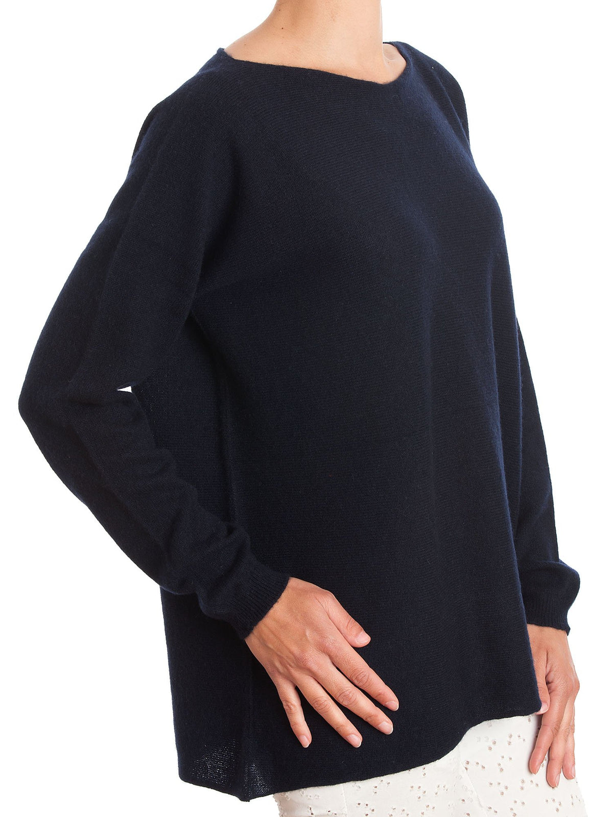 Maxi-pull femme 100 % cachemire, coloris Bleu, vue 2 | Dalle Piane Cashmere
