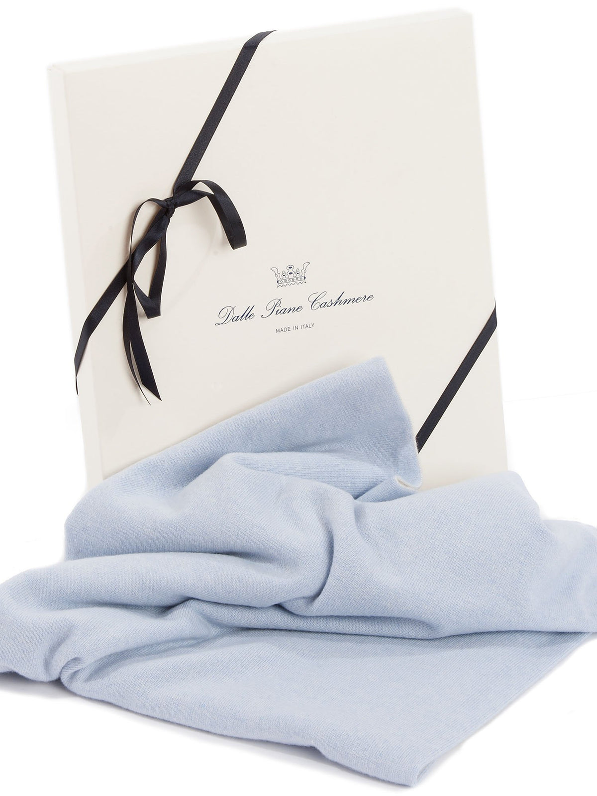 Couverture bébé bicolore 100 % cachemire, coloris Ciel | Dalle Piane Cashmere