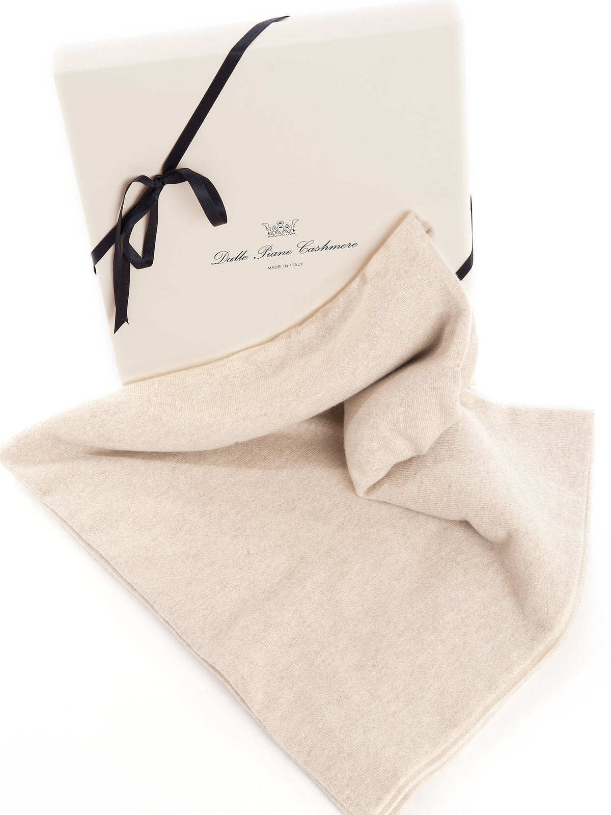 Couverture bébé bicolore 100 % cachemire, coloris Beige | Dalle Piane Cashmere