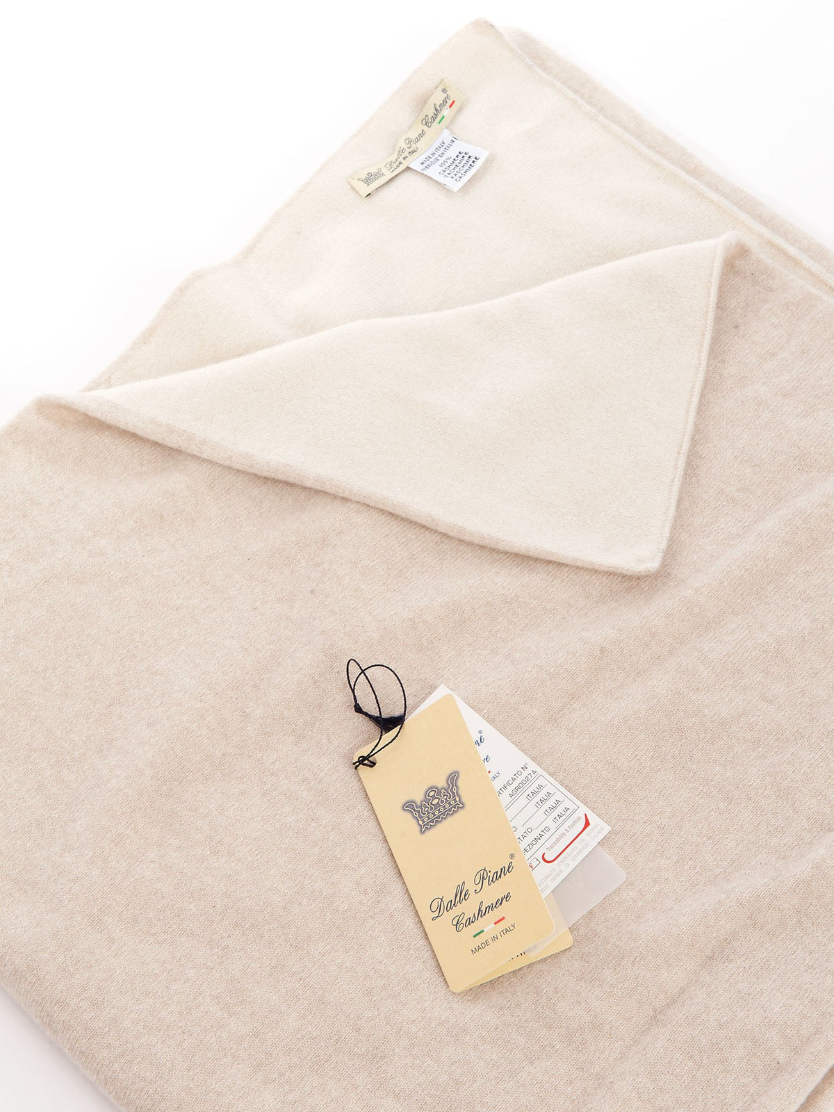 Couverture bébé bicolore 100 % cachemire, coloris Beige, vue 3 | Dalle Piane Cashmere