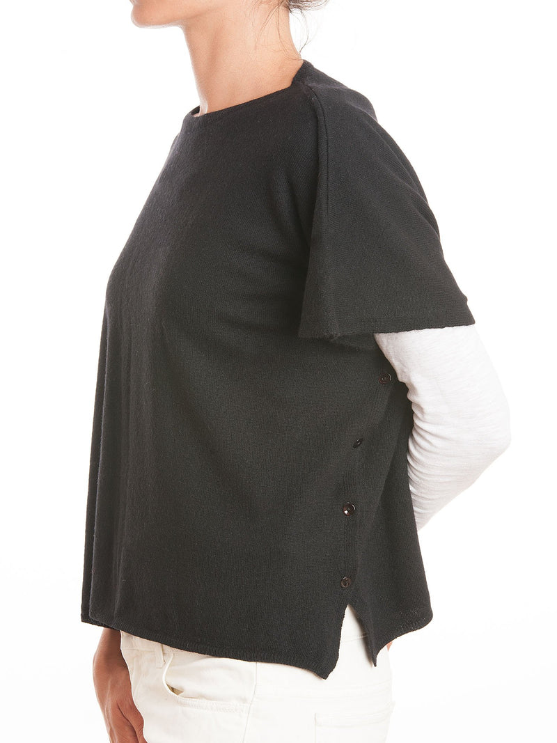 Girocollo misto cashmere con bottoni | Dalle Piane Cashmere