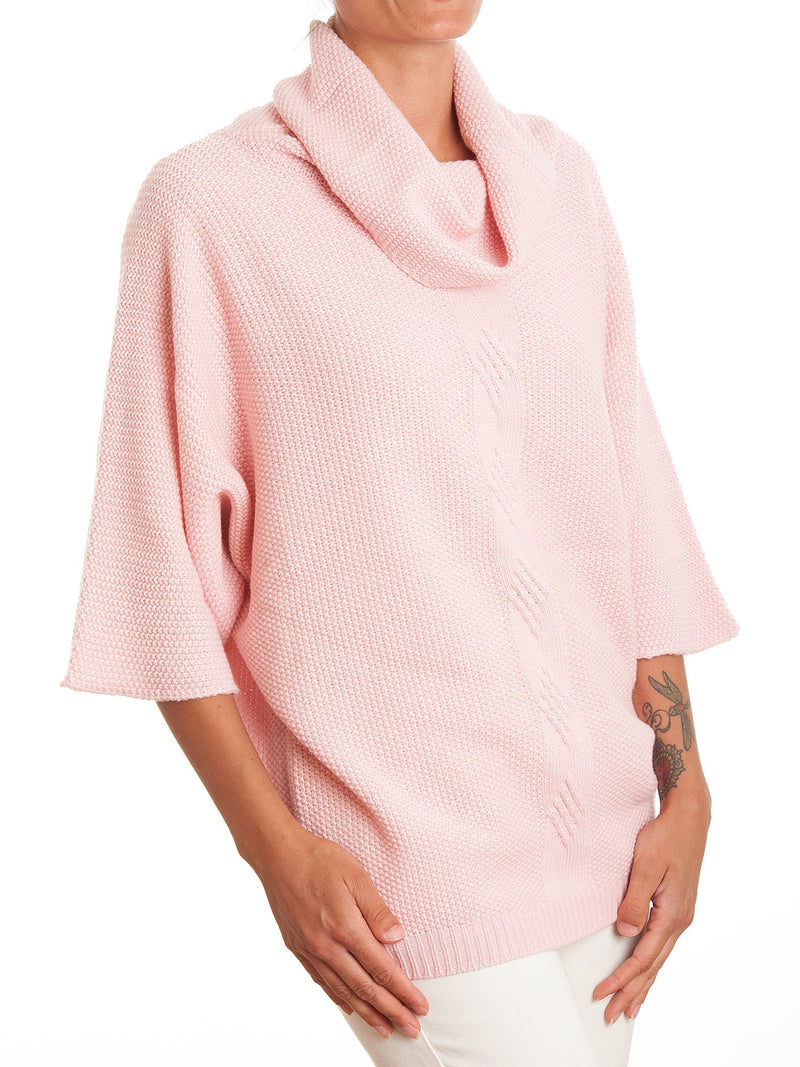 Poncho con treccia in misto cashmere | Dalle Piane Cashmere