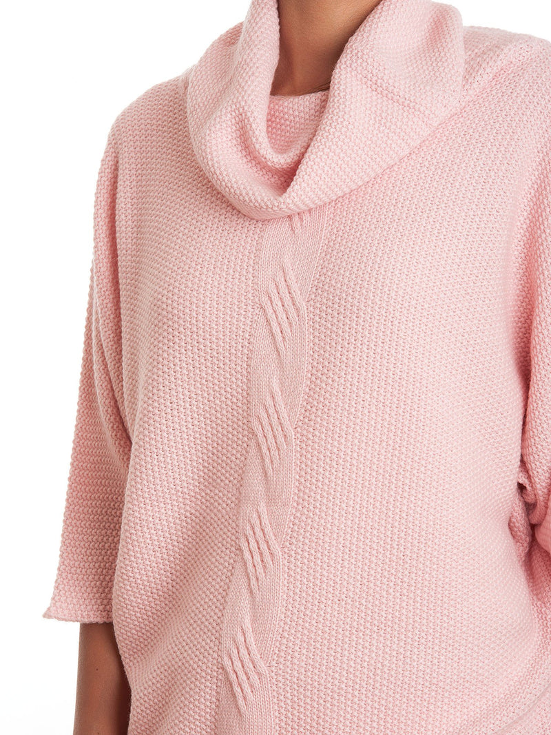 Poncho con treccia in misto cashmere | Dalle Piane Cashmere