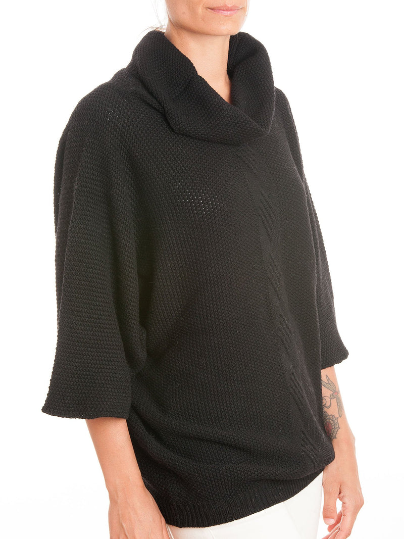 Poncho con treccia in misto cashmere | Dalle Piane Cashmere