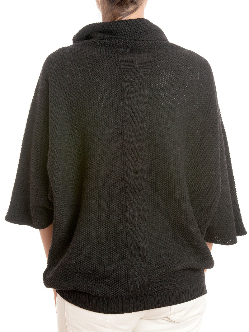 Poncho con treccia in misto cashmere | Dalle Piane Cashmere