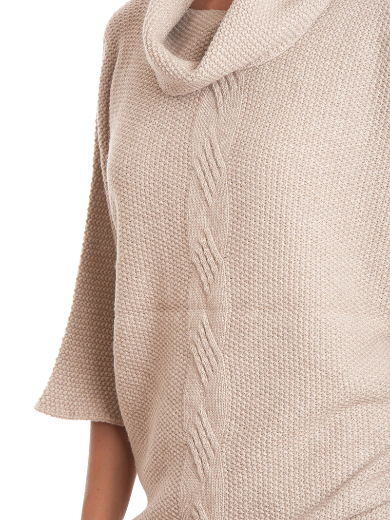 Poncho con treccia in misto cashmere | Dalle Piane Cashmere