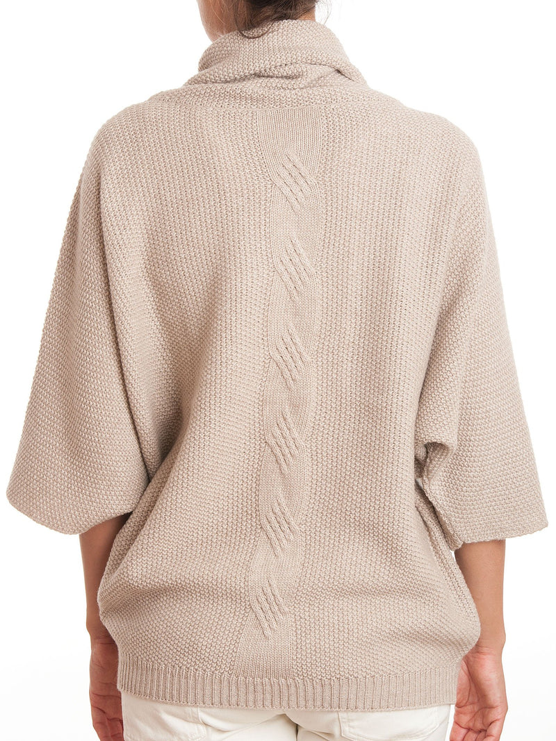 Poncho con treccia in misto cashmere | Dalle Piane Cashmere