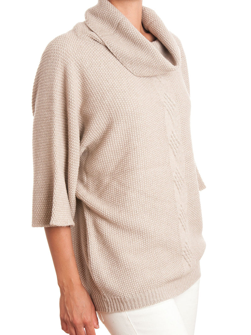 Poncho con treccia in misto cashmere | Dalle Piane Cashmere