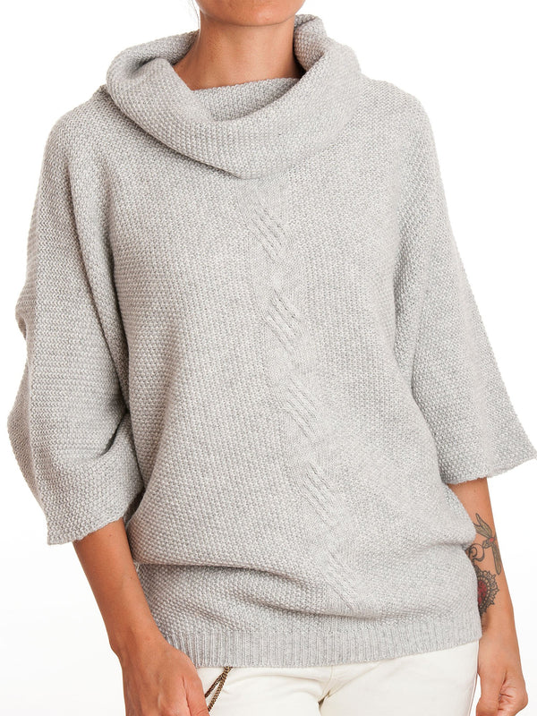 Poncho con treccia in misto cashmere | Dalle Piane Cashmere