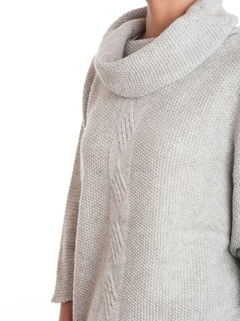 Poncho con treccia in misto cashmere | Dalle Piane Cashmere