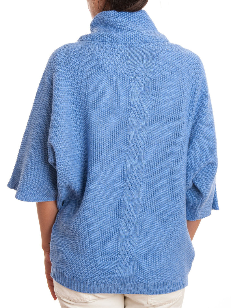 Poncho con treccia in misto cashmere | Dalle Piane Cashmere