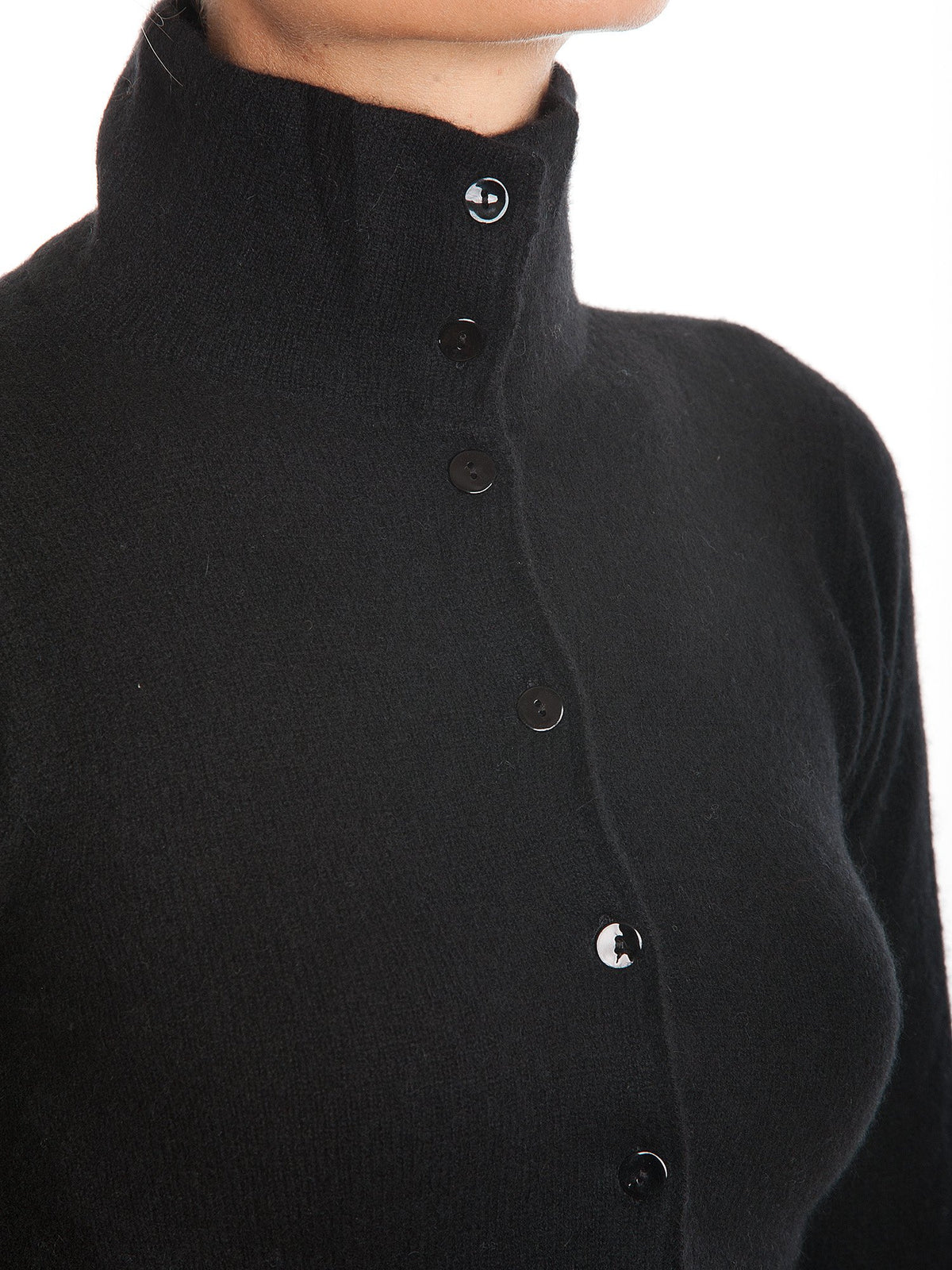 Blouson en maille femme 100 % cachemire, coloris Noir, vue 4 | Dalle Piane Cashmere