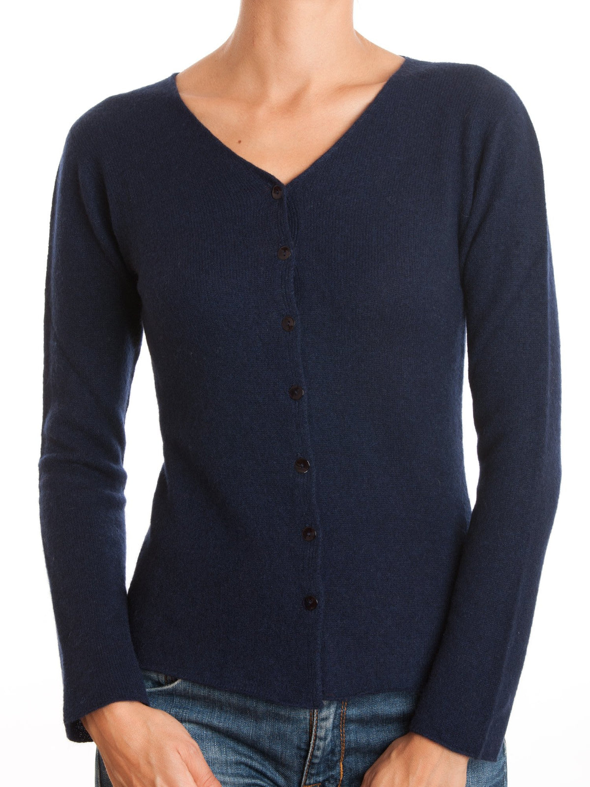 Cardigan con bottoni 100% Cashmere, colore Blu | Dalle Piane Cashmere
