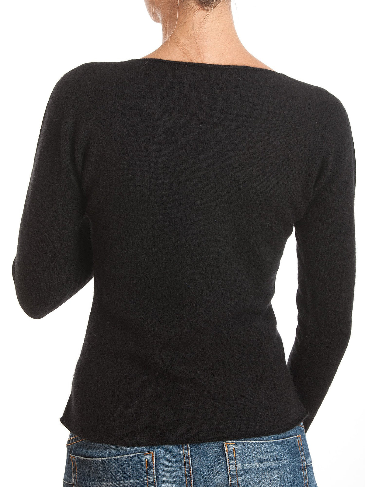 Cardigan con bottoni 100% Cashmere, colore Nero, vista 4 | Dalle Piane Cashmere