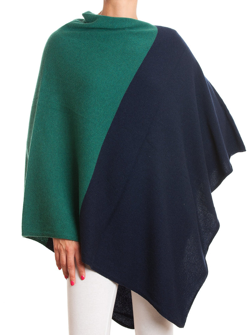 Poncho bicolore 100% Cashmere | Dalle Piane Cashmere