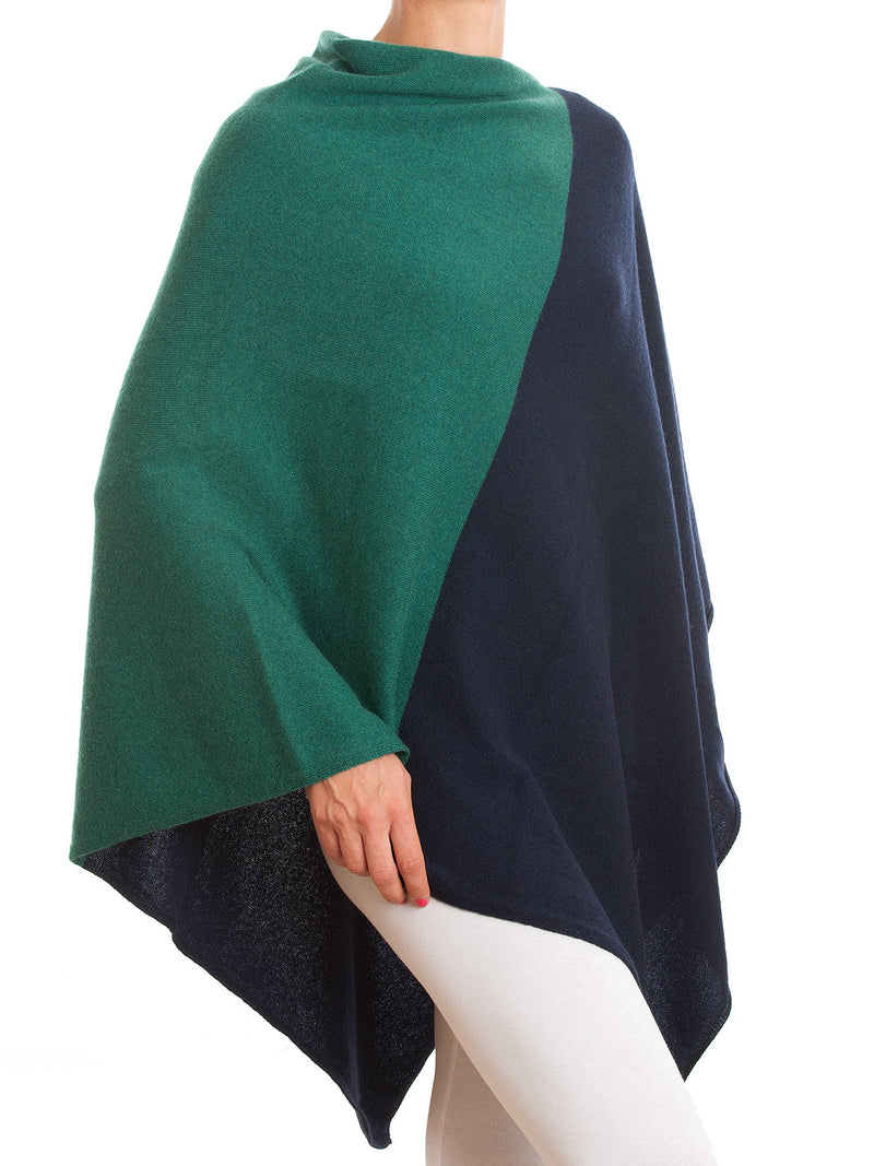 Poncho bicolore 100% Cashmere | Dalle Piane Cashmere