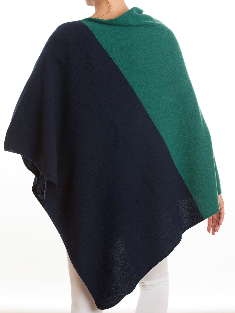 Poncho bicolore 100% Cashmere | Dalle Piane Cashmere