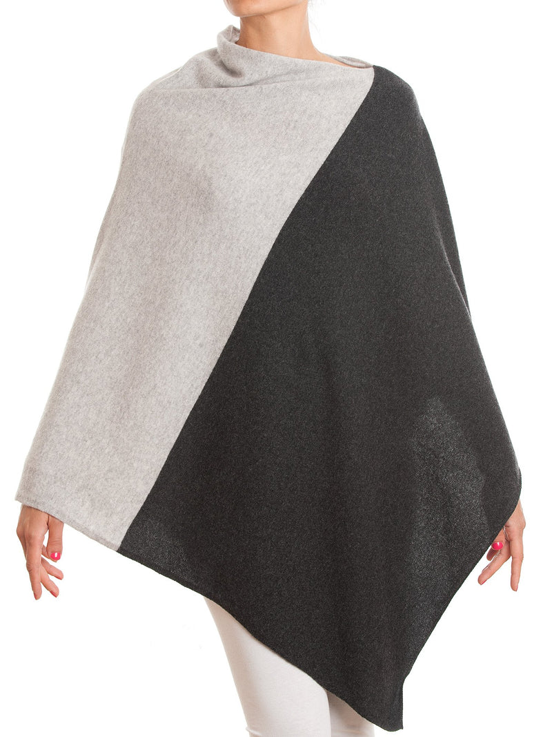 Poncho bicolore 100% Cashmere | Dalle Piane Cashmere