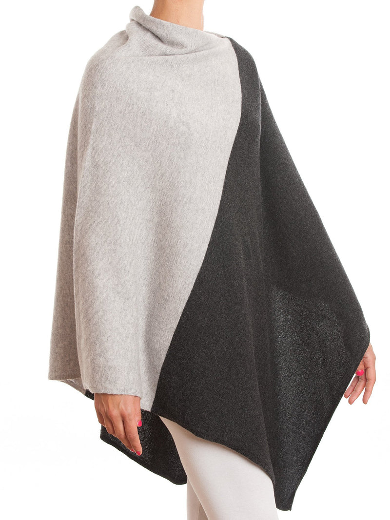 Poncho bicolore 100% Cashmere | Dalle Piane Cashmere