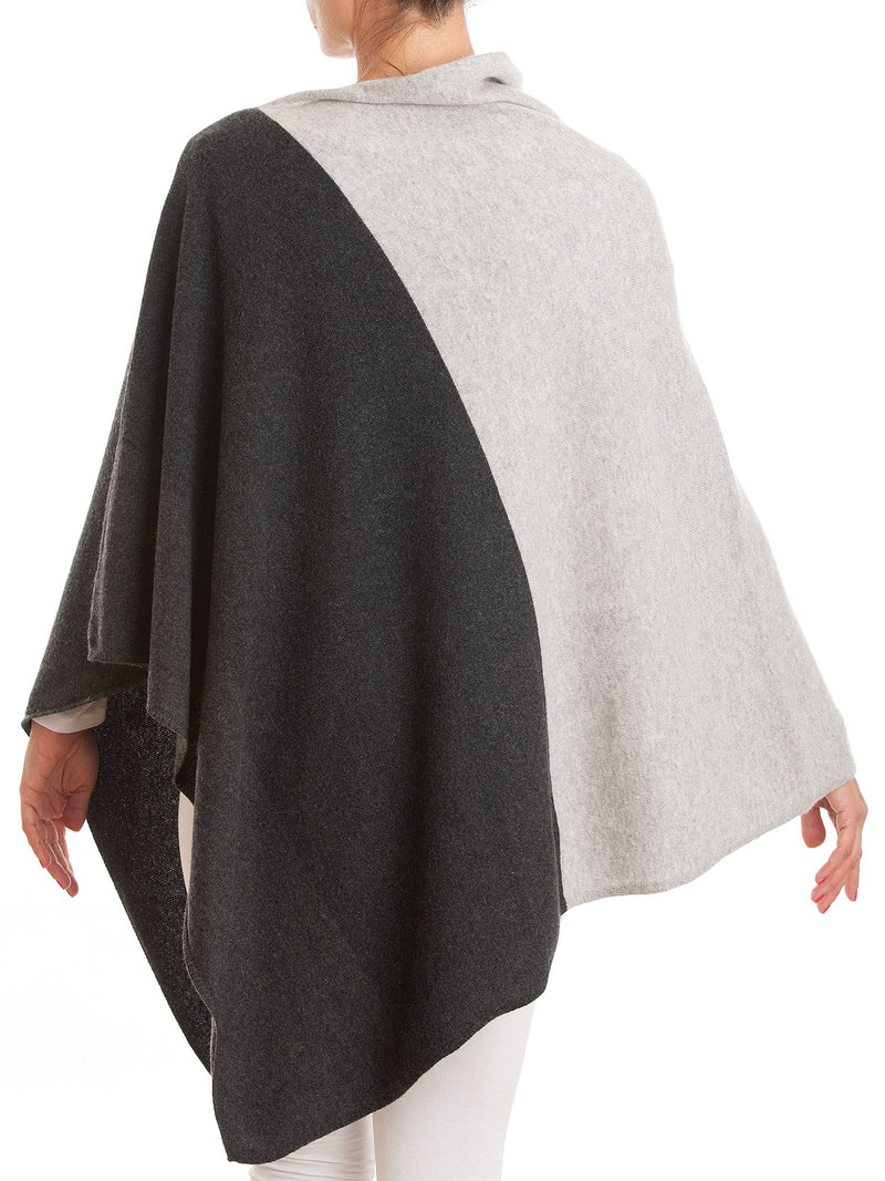 Poncho bicolore 100% Cashmere | Dalle Piane Cashmere