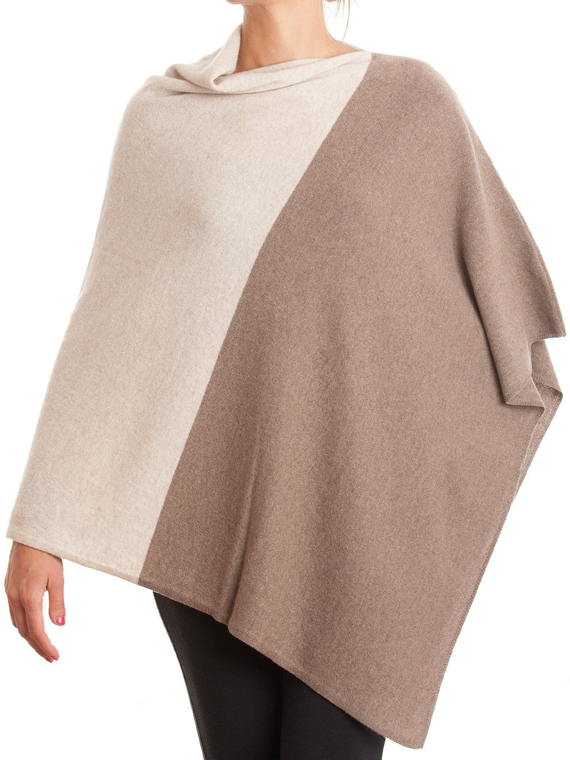 Poncho bicolore 100% Cashmere | Dalle Piane Cashmere