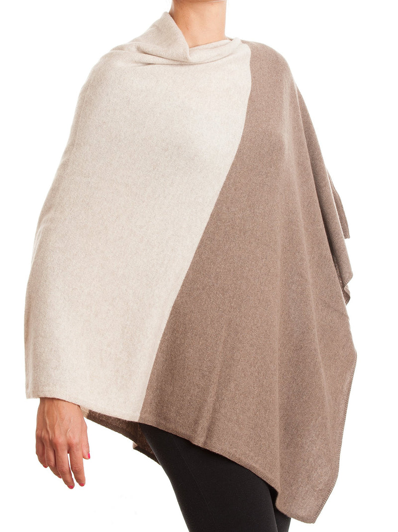 Poncho bicolore 100% Cashmere | Dalle Piane Cashmere