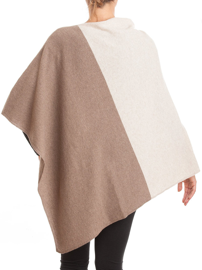 Poncho bicolore 100% Cashmere | Dalle Piane Cashmere