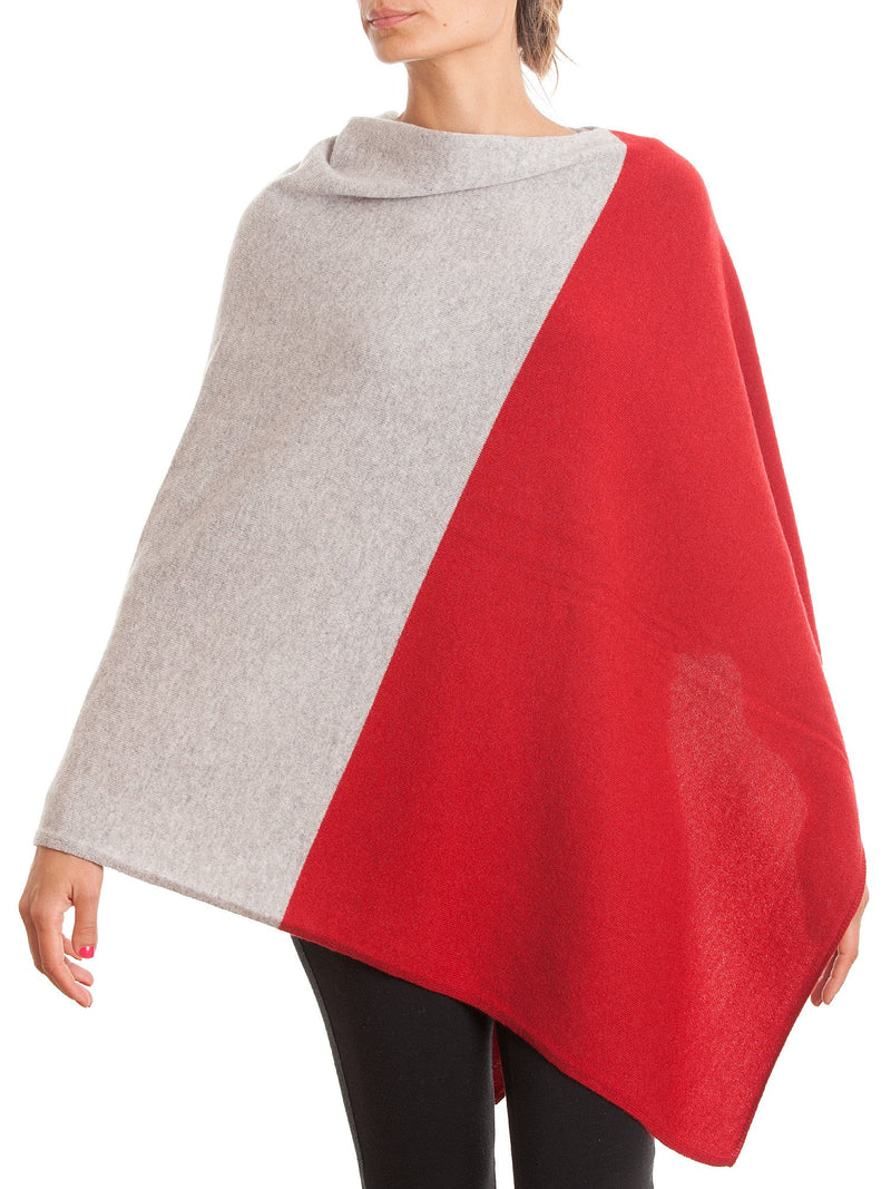 Poncho bicolore 100% Cashmere | Dalle Piane Cashmere