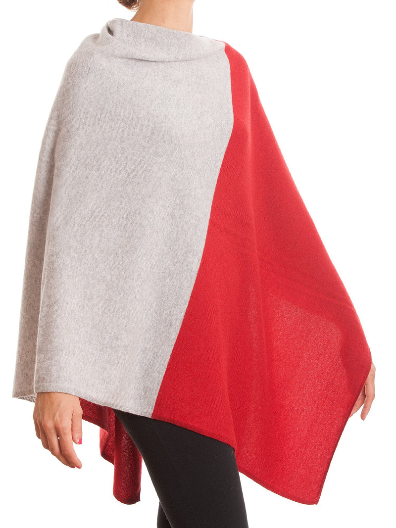 Poncho bicolore 100% Cashmere | Dalle Piane Cashmere