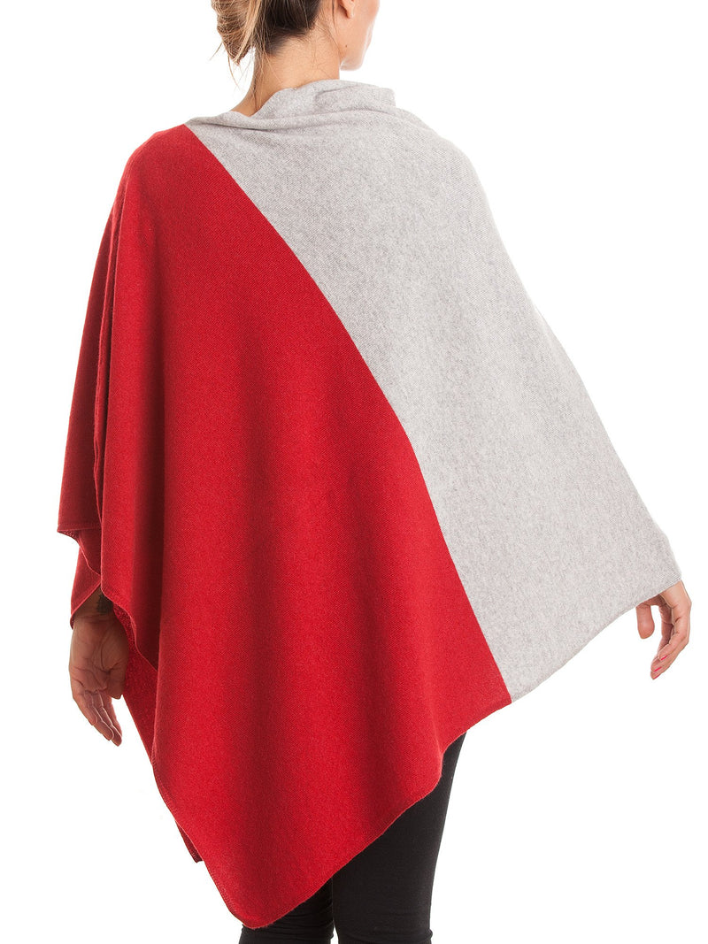 Poncho bicolore 100% Cashmere | Dalle Piane Cashmere