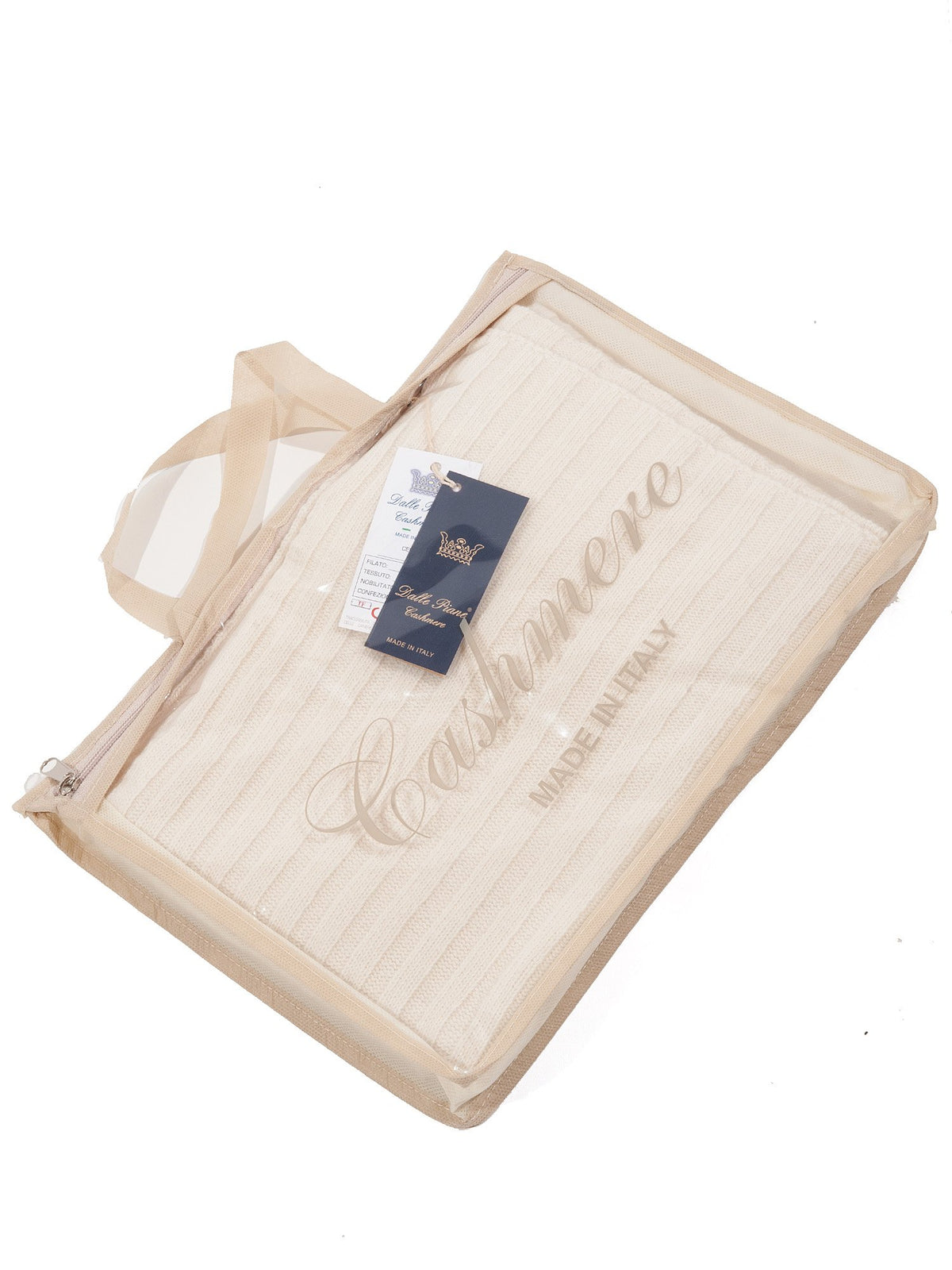 Ensemble écharpe et bonnet femme mélange cachemire, coloris Crème, vue 5 | Dalle Piane Cashmere