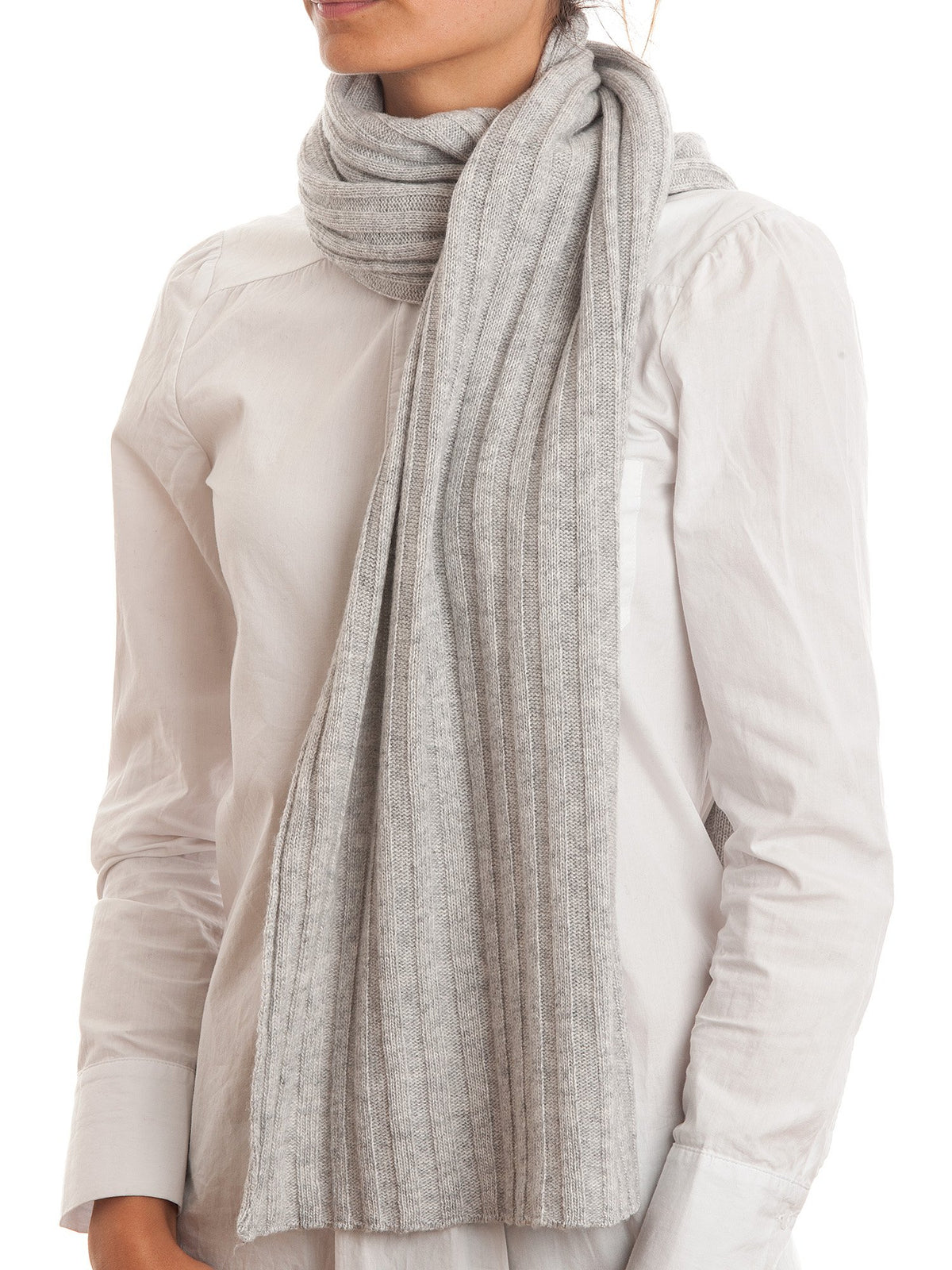 Ensemble écharpe et bonnet femme mélange cachemire, coloris Gris, vue 2 | Dalle Piane Cashmere