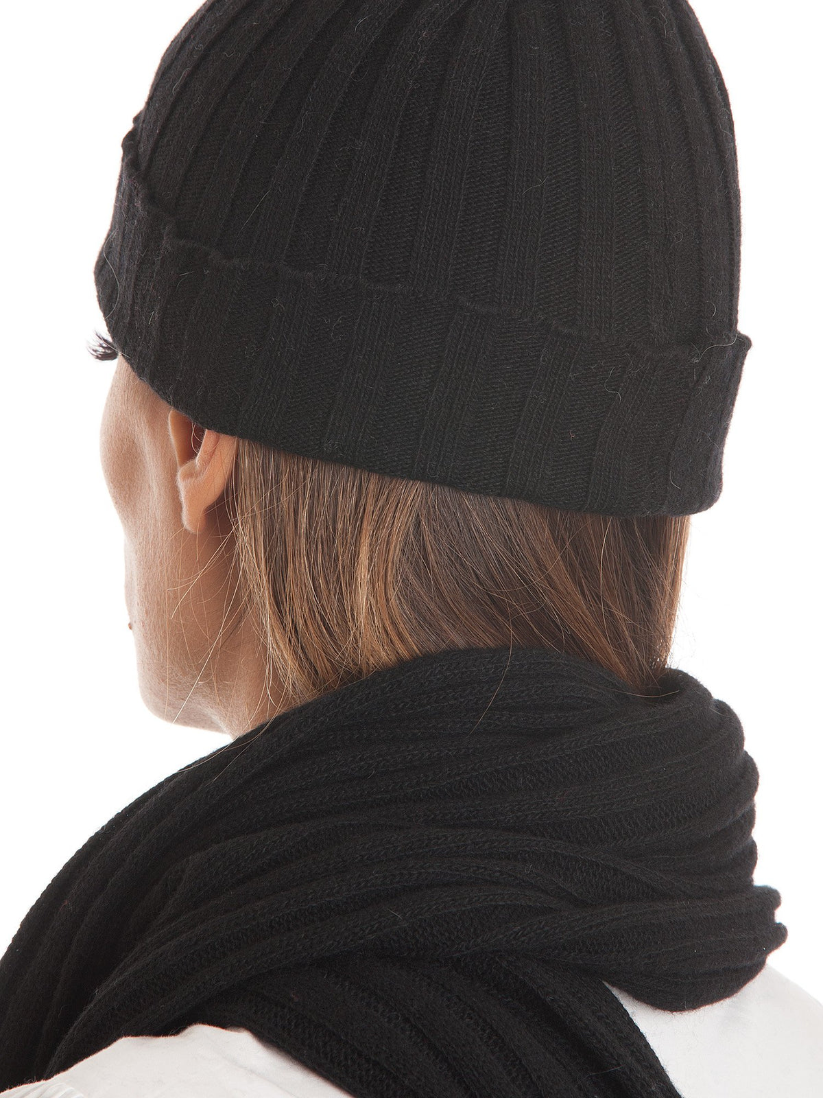 Ensemble écharpe et bonnet femme mélange cachemire, coloris Bleu, vue 5 | Dalle Piane Cashmere
