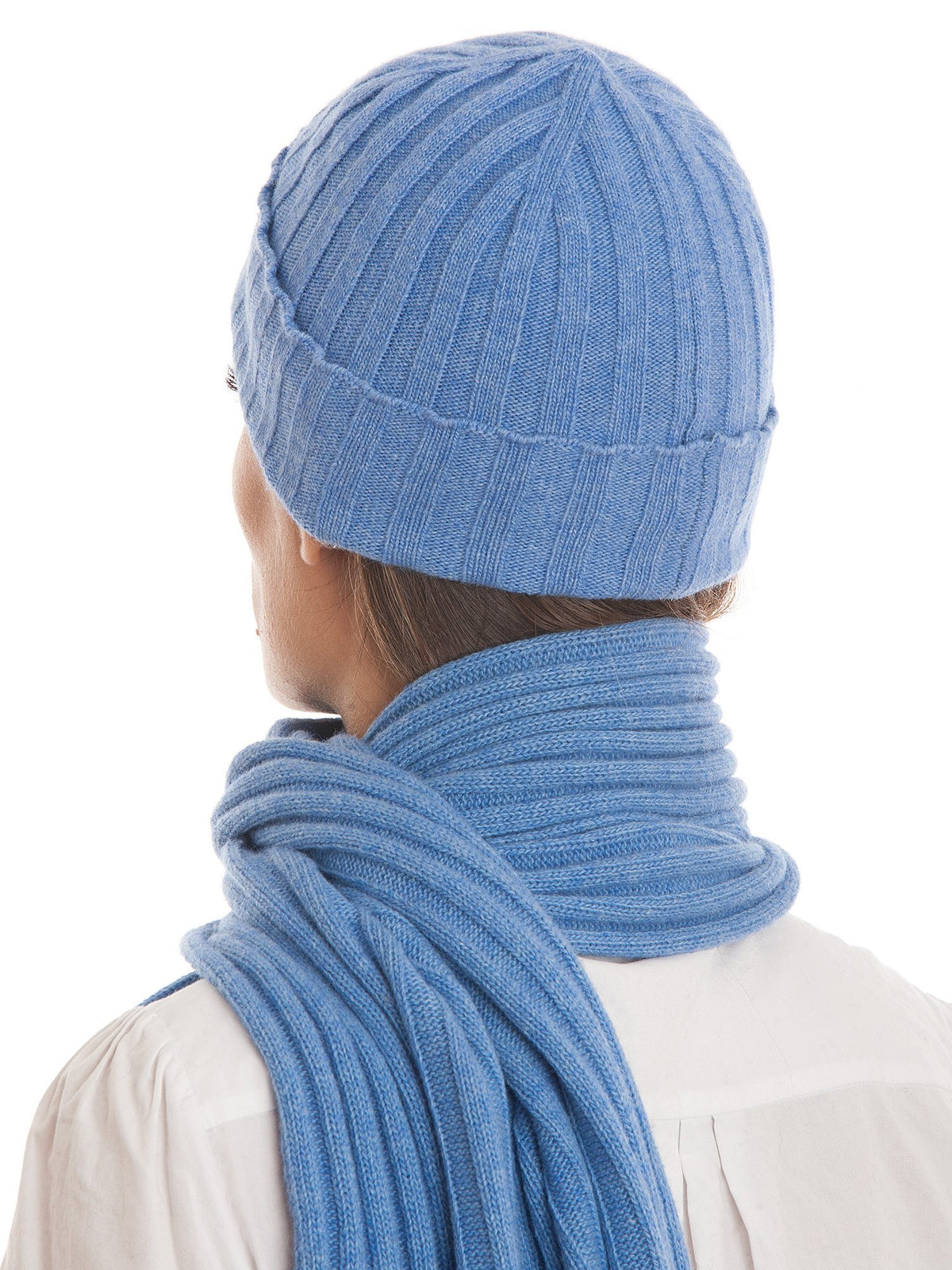Ensemble écharpe et bonnet femme mélange cachemire, coloris Noir, vue 4 | Dalle Piane Cashmere