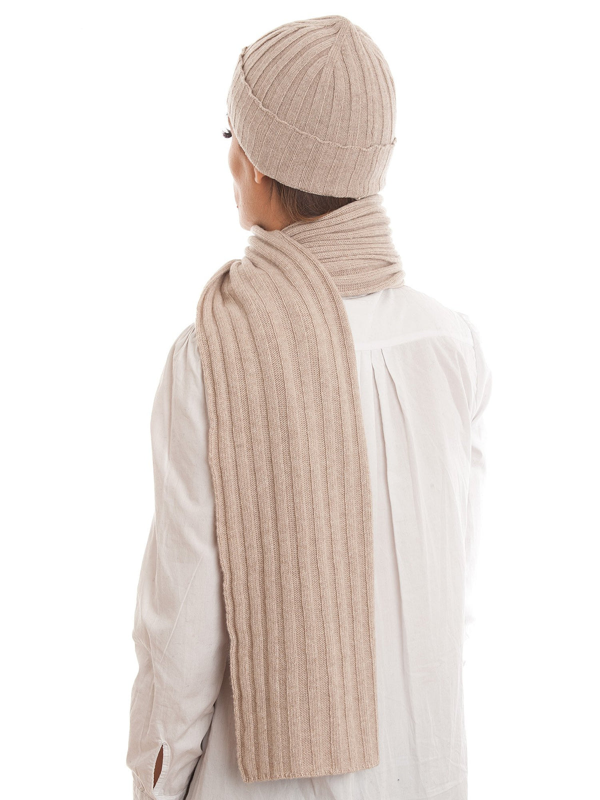 Set sciarpa e cappello misto cashmere, colore Beige | Dalle Piane Cashmere