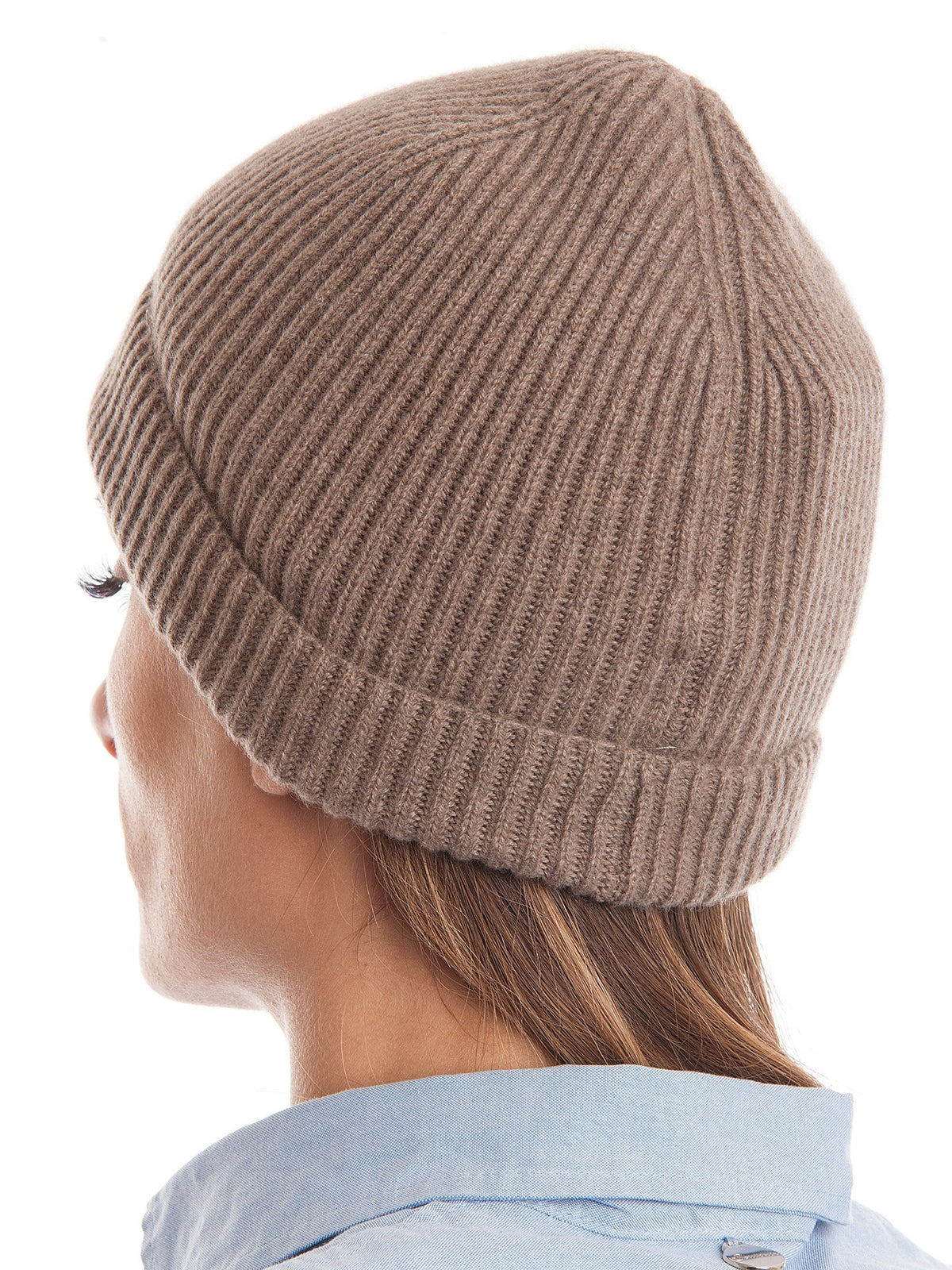 Bonnet femme 100 % cachemire, coloris Vison | Dalle Piane Cashmere