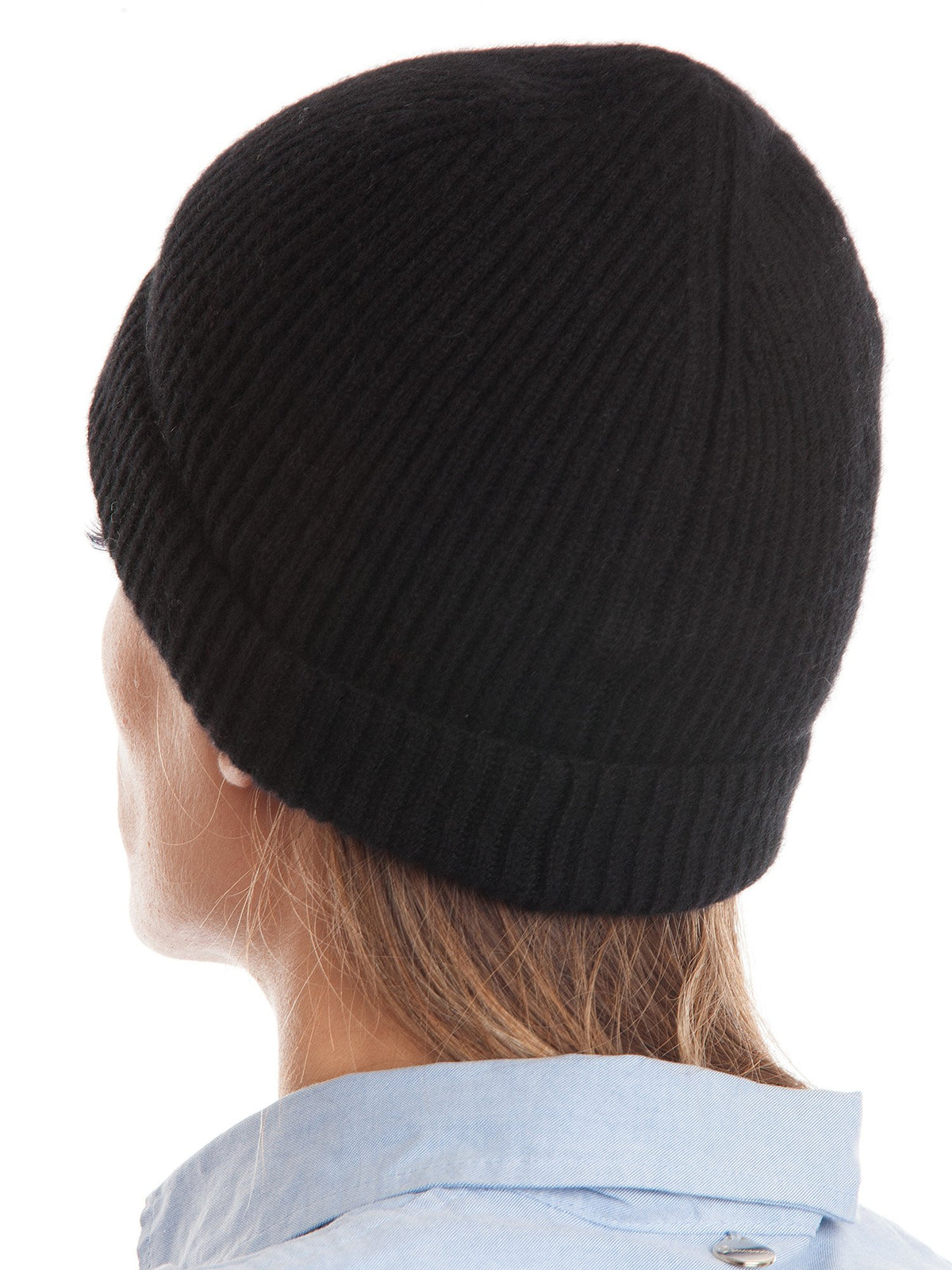 Bonnet femme 100 % cachemire, coloris Noir | Dalle Piane Cashmere