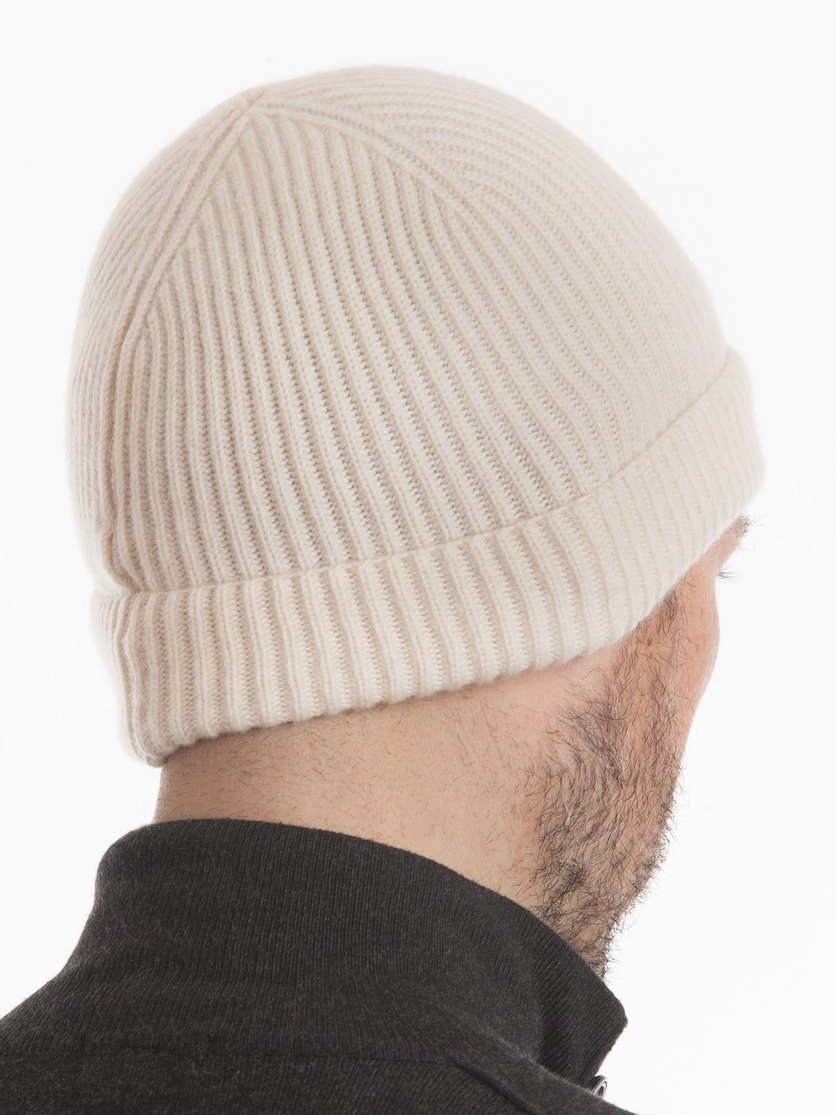 Bonnet homme 100 % cachemire, coloris Crème | Dalle Piane Cashmere
