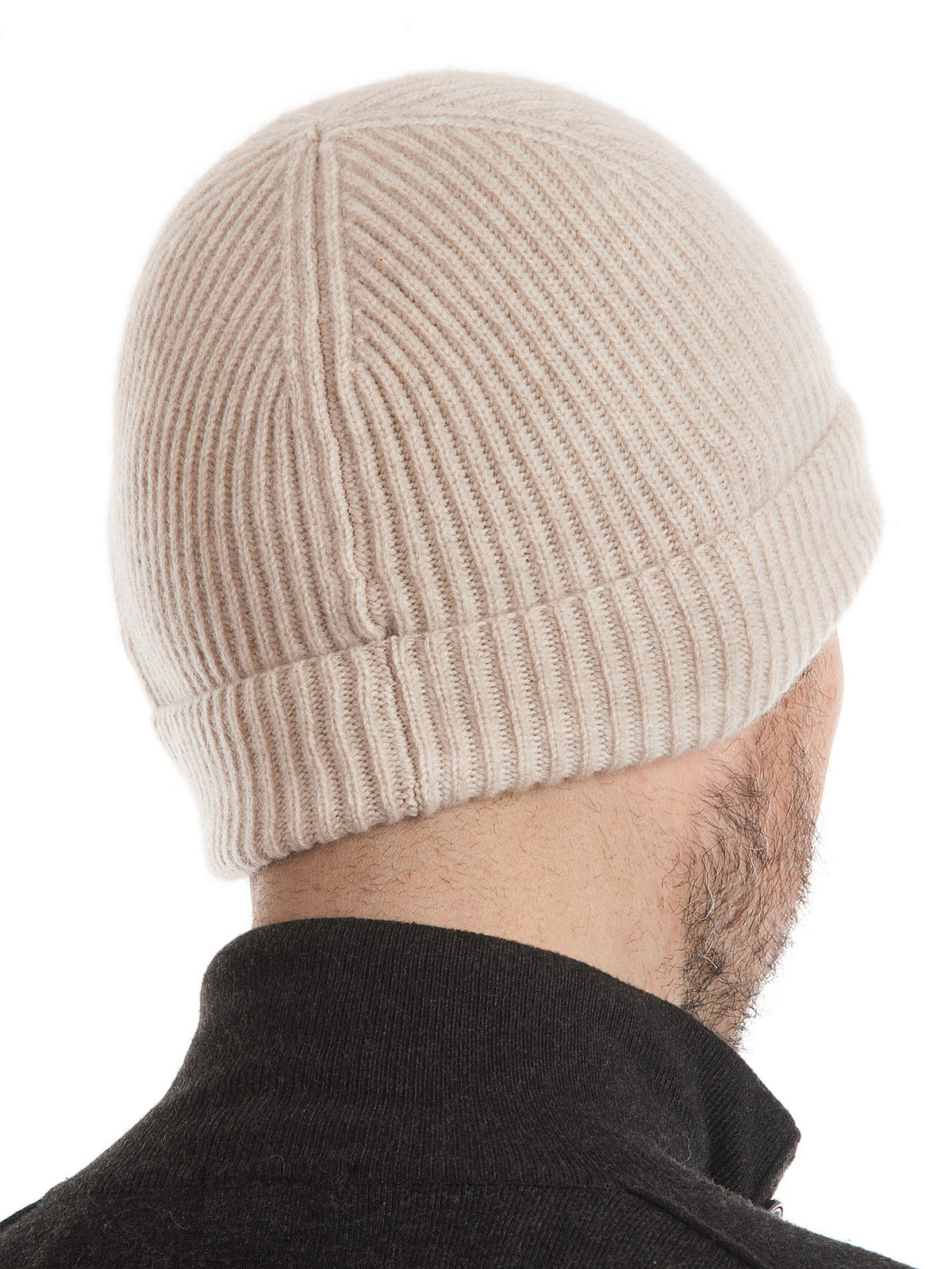 Bonnet homme 100 % cachemire, coloris Beige | Dalle Piane Cashmere